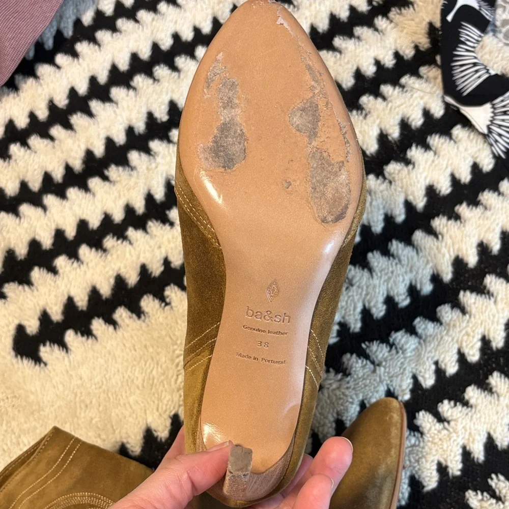 ba&sh Camel Suede Heeled Boots - Picture 3 of 5